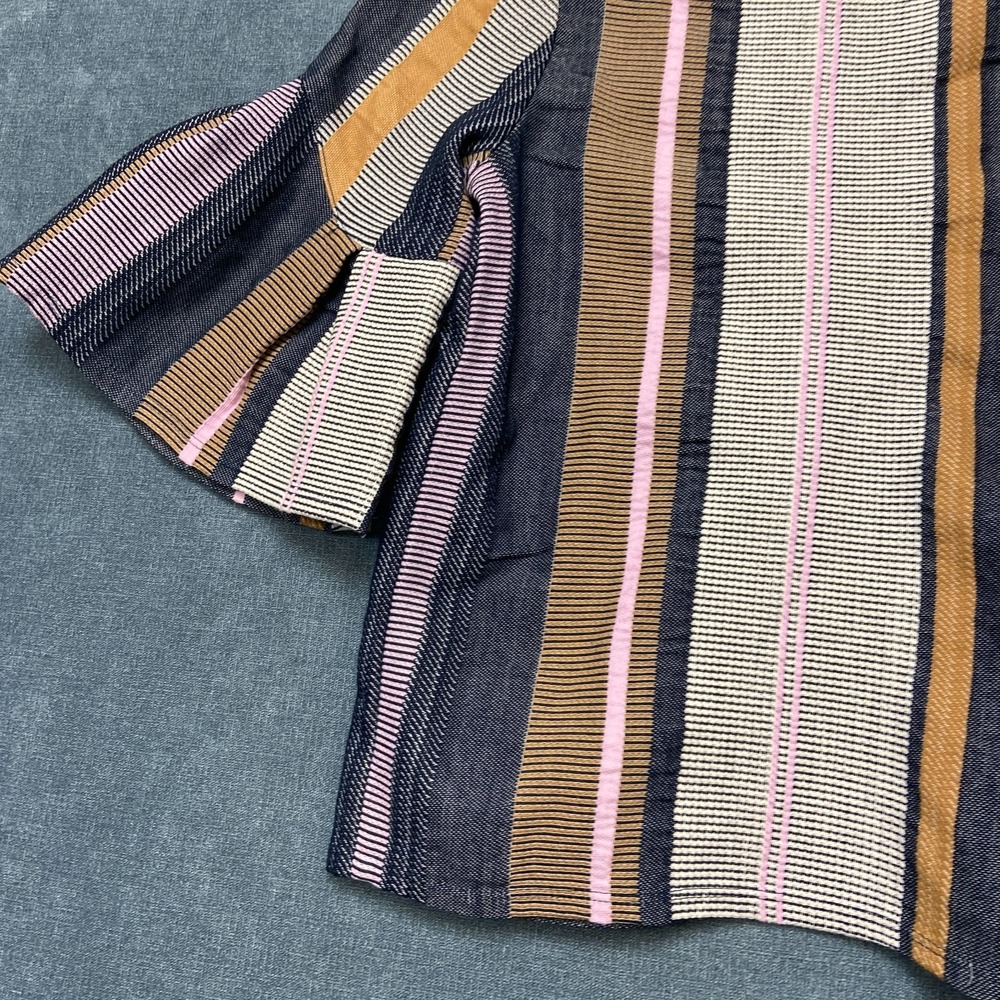 Anthropologie Dolan Left Coast Blouse Top Womens Multicolor Jacquard Bell Sleeve - Picture 11 of 14